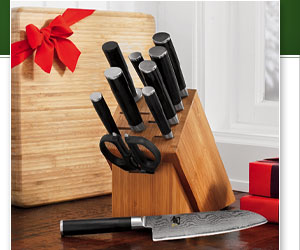 Shun Classic 11-Piece Block Set with Bonus Bamboo Board - $799.95