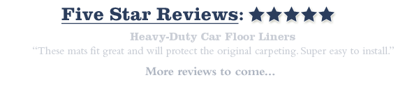 Five Star Reviews &ldquo;I received these mats as a gift, and I was really happy with the fit of them in my 2007 Honda Civic." 