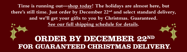 Time is running out--shop today!