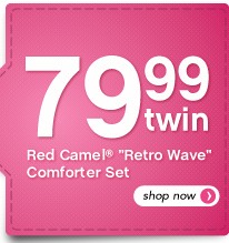  79.99 Twin Red Camel Retro Wave Comforter Set