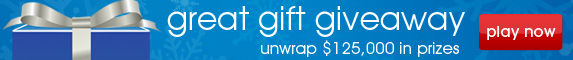 Great Gift Giveaway - Unwrap $125,000 in Prizes play now
