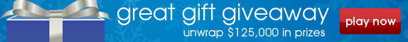 great gift giveaway - unwrap $125,000 in prizes - play now