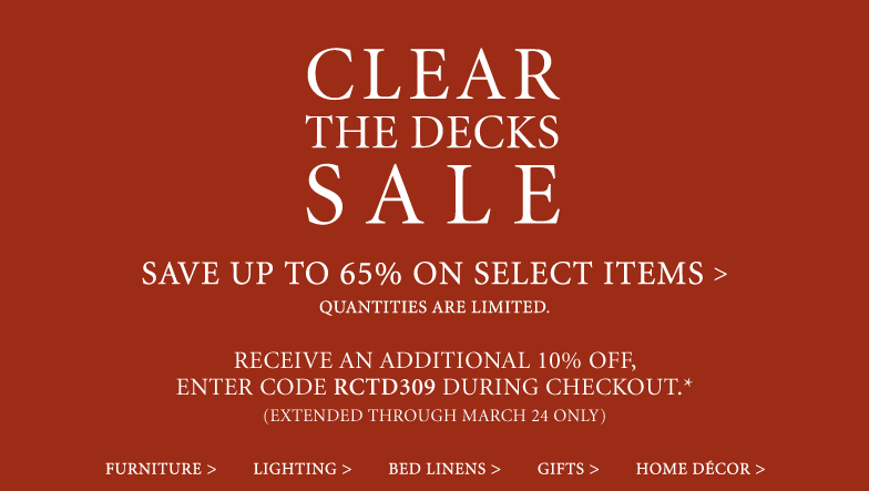 Clear the Decks Sale - Save up to 65%.