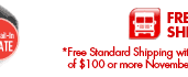 FREE SHIPPING* *Free Standard Shipping with any ONLINE PURCHASE of $100 or more November 21 - December 16, 2008
