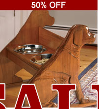 Hand Carved Dog Feeder