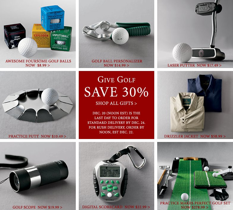Save 30% - Give Golf.