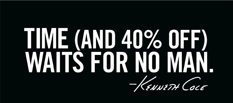 Time and 40% Off Waits For No Man