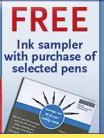 FREE--Ink sampler with purchase of selected pens