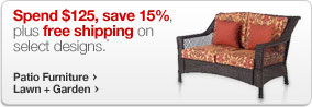 Spend $125, save 15% plus free shipping on select designs.*