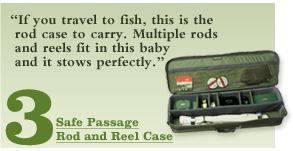 Safe Passage Carry-It-All Rod and Reel Case - If you travel to fish, this is the rod case to carry. Multiple rods and reels fit in this baby and it stows perfectly.