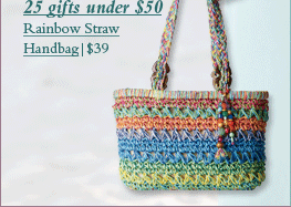 25 gifts under $50 Rainbow Straw Handbag|$39