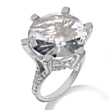 8.5ct White Quartz Sterling Silver Round Ring