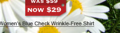 Women's Blue Check Wrinkle-Free Shirt Was $55 Now $29