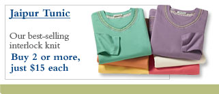 Jaipur Tunic - Our best-selling interlock knit - Buy 2 or more, just $15 each